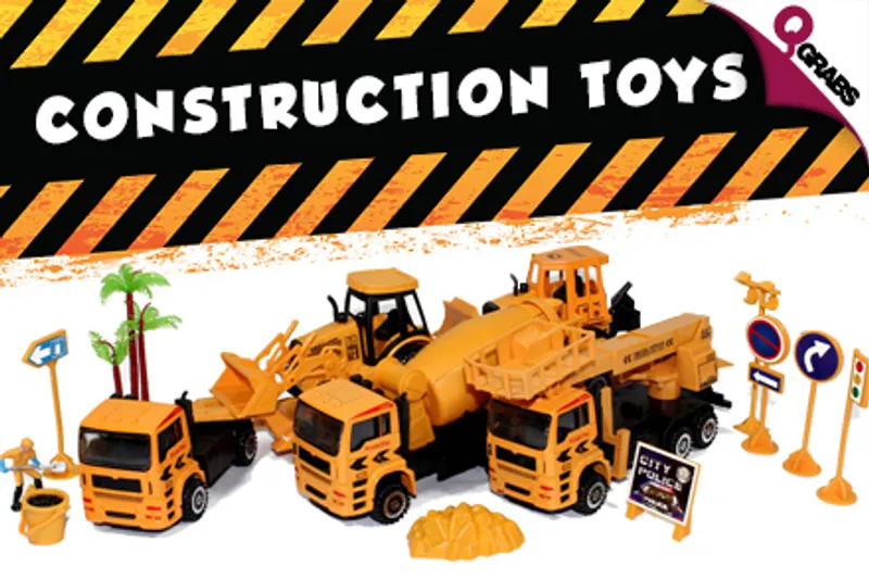 From QR79 Provide Hours of Fun with Sets of Friction-Powered, Die Cast Construction Vehicle Toys! (Up to QR300 Value)